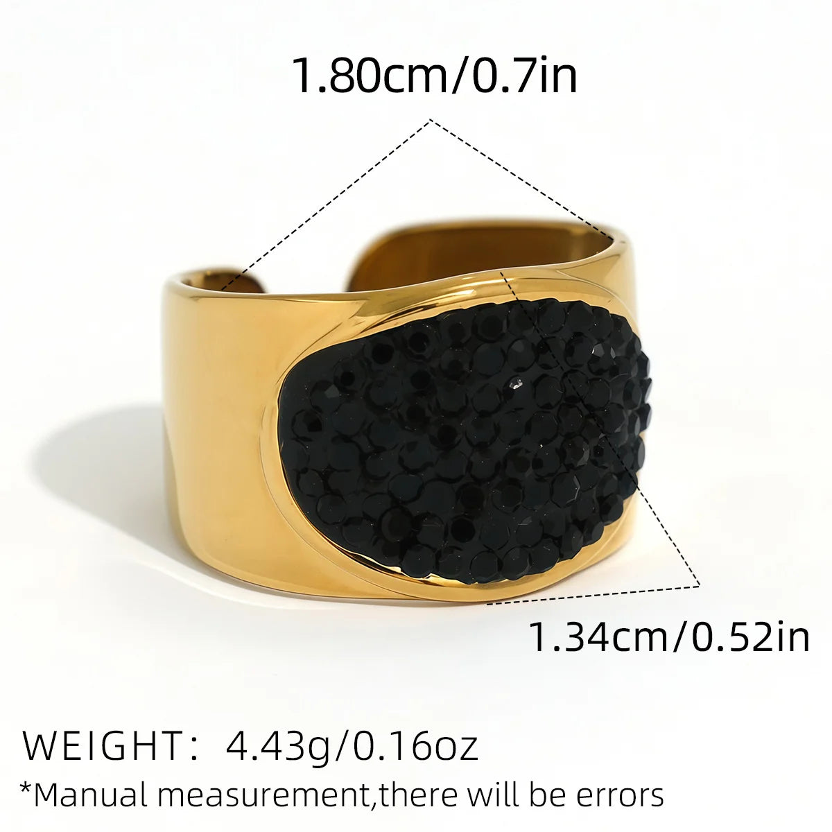 Statement Stainless Steel Delicate Shiny Cubic Zirconia Ring For Women High Quality 18K Gold PVD Plated Finger Jewelry Gift