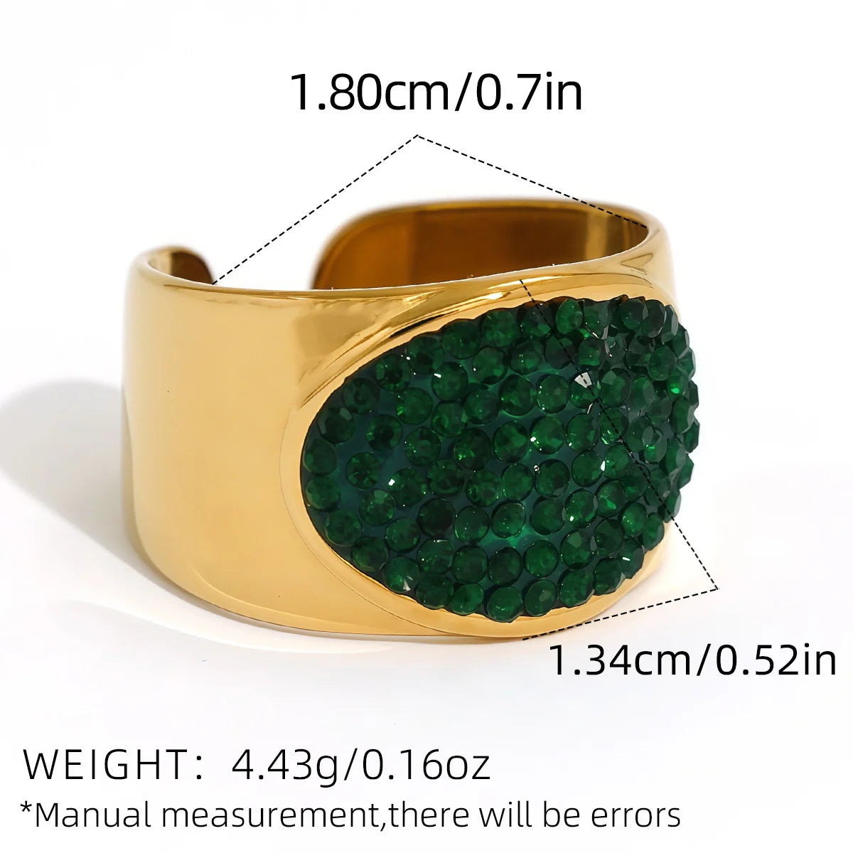Statement Stainless Steel Delicate Shiny Cubic Zirconia Ring For Women High Quality 18K Gold PVD Plated Finger Jewelry Gift