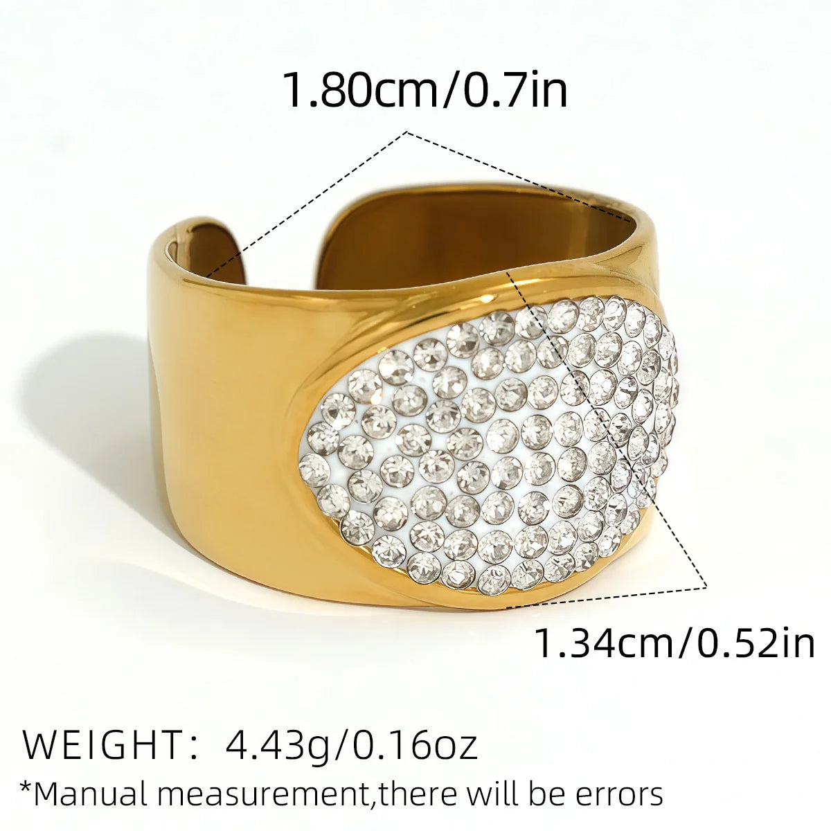 Statement Stainless Steel Delicate Shiny Cubic Zirconia Ring For Women High Quality 18K Gold PVD Plated Finger Jewelry Gift
