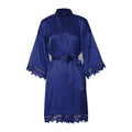Personalized Name Dressing Gown Bride Kimono Silk bridesmaid Gowns Custom Wedding Nightgown Bachelorette Party Floral Trim Robes