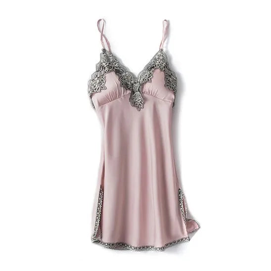 Pink Women Rayon 5PCS Robe Gown Sets Sexy Lace Floral Trim Bride Dressing Sleep Suit Loose Lingerie Pajamas Set Kimono Nightgown
