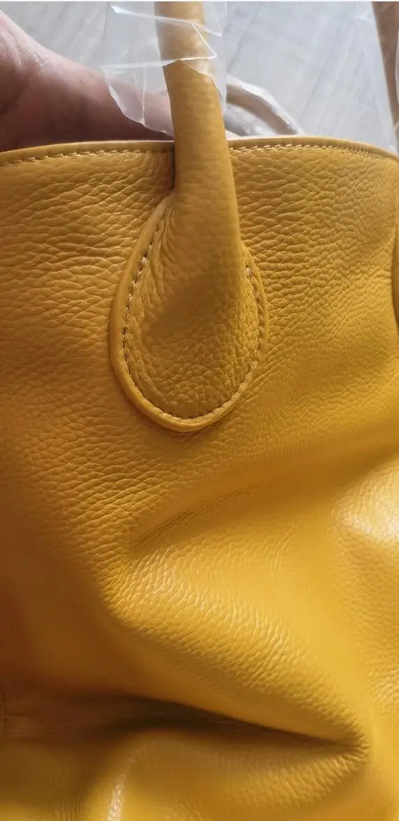 Roomy Women Bag Genuine Leather Handbag Luxury Cowhide Casual Tote Thick Real Natural Leather Bucket Shopper Daily Bag Big Purse