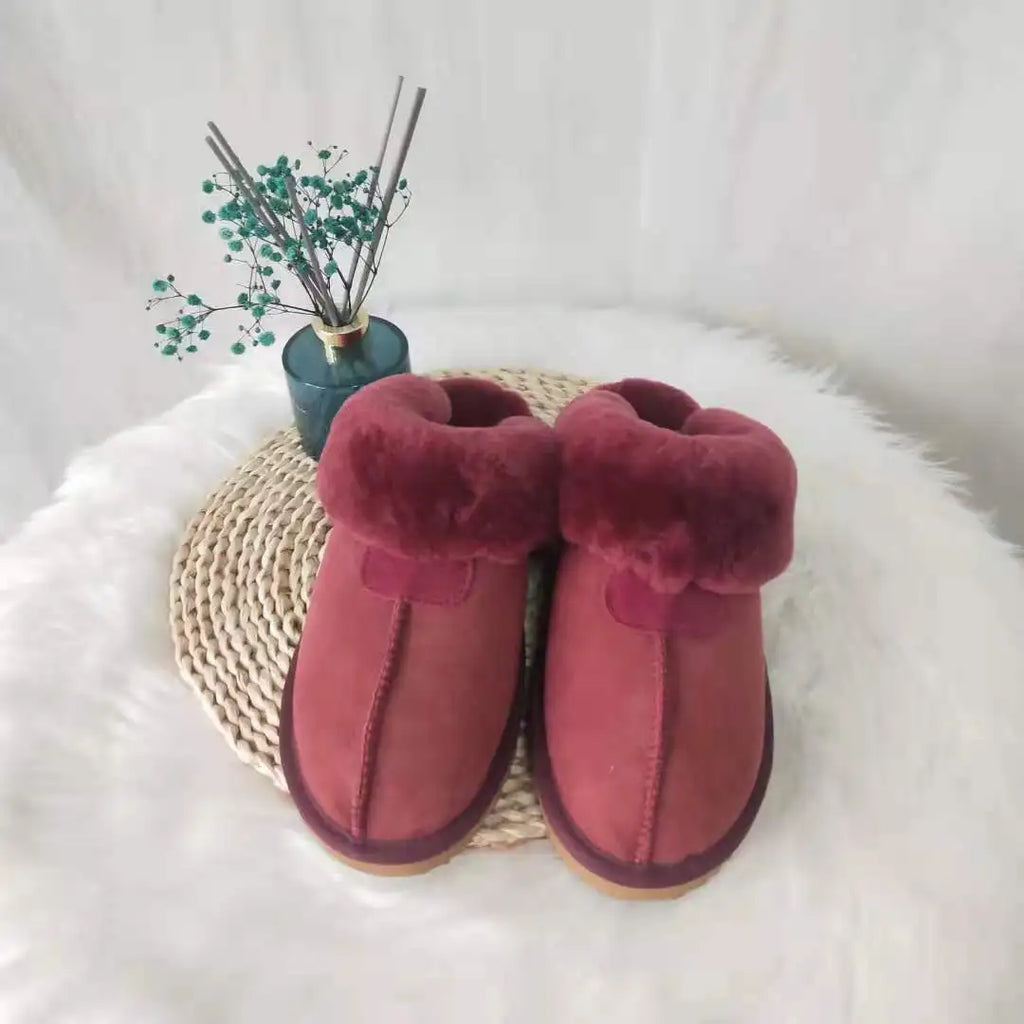 Natural Sheepskin Fur Slippers for Women Winter Warm Indoor Soft Wool Home Slippers Female Comfortable Footwear Top Quality 2025