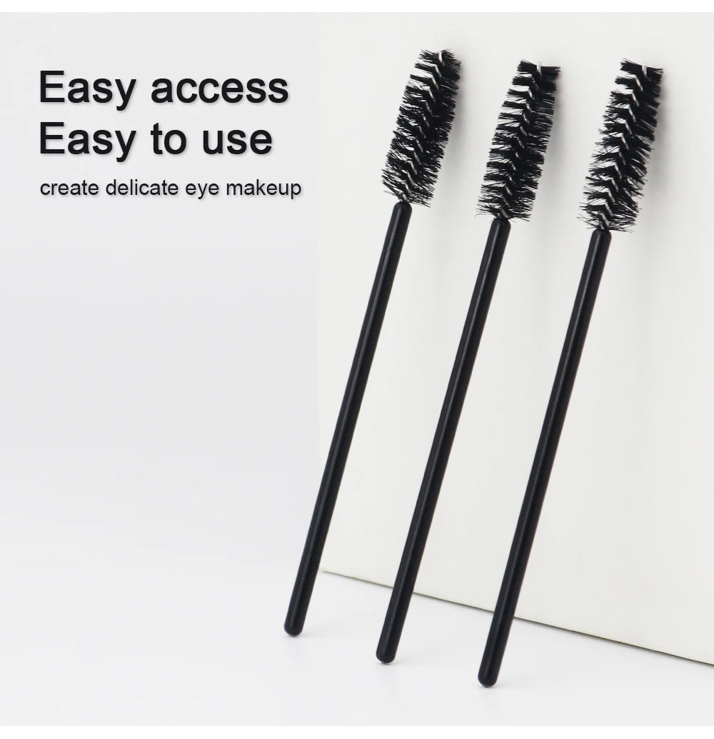 ANNAFRIS 50Pcs  Disposable Eyelash  Brush Soft Head Crystal Eyebrow Brush Lash Extension Brush  Mascara Wand Makeup Tool