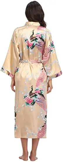 Hot Sale Black Summer Satin Kimono Bathrobe Women Bride Bridesmaid Wedding Robe Dress Gown Sexy Flower Long Sleepwear M-3XL