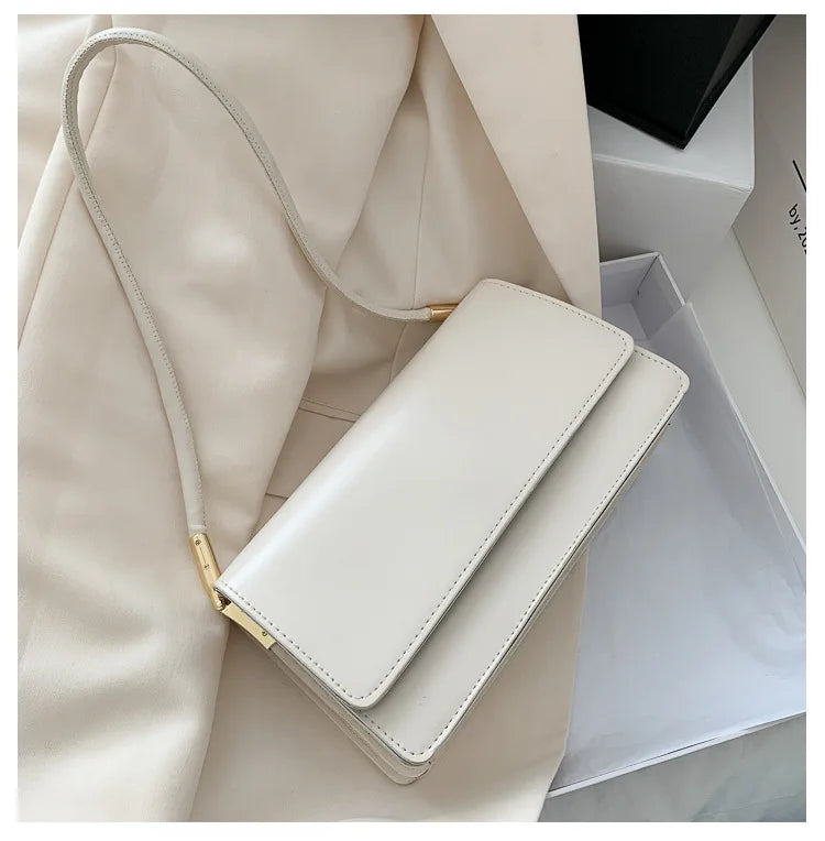 New Women's Fashion Handbags Retro Solid Color PU Leather Shoulder Underarm Bag Casual Women Hobos Handbags сумка женская Trend