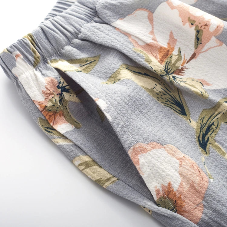 3 Pieces Women Japan Kimono Pajamas Cotton Sleepwear Pijama Soft Home Clothing Floral Printing Sleep Lounge Pyjama Pyjamas Set