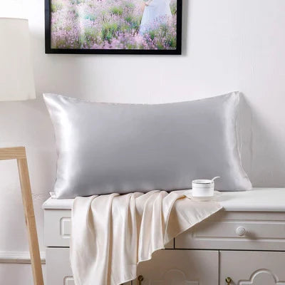 SuyaDearm 1Pc Two-Sided 19mm 100% Mulberry Silk 76CMX51CM Hypoallergenic Pillowcase Skin Face Hair Beauty Care White