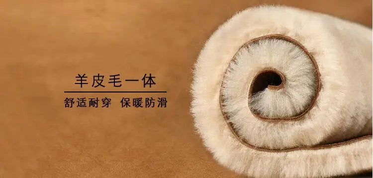 Natural Sheepskin Fur Slippers for Women Winter Warm Indoor Soft Wool Home Slippers Female Comfortable Footwear Top Quality 2025