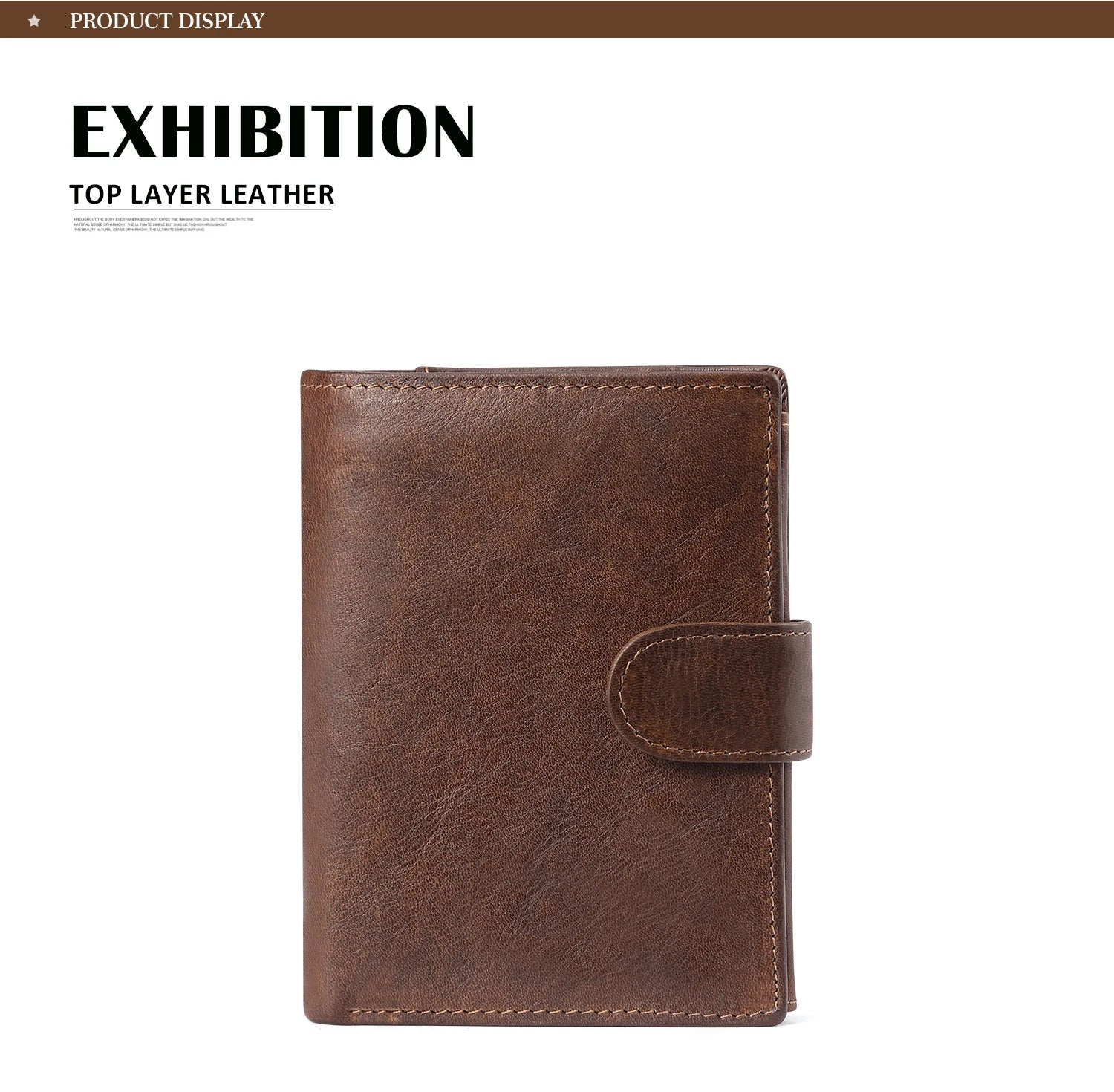JOGUJOS Crazy Horse Leather Men's Wallet Genuine Leather Men Business Wallet  RFID Men Card Id Holder Coin Purse Travel Wallet