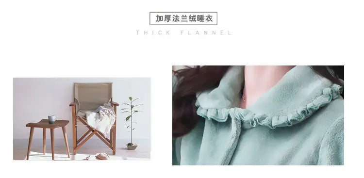 Winter Pajama Sets Women Single Breasted Tops Ankle Length Pants Thicker Cozy Nightwear Flannel Floral Warm Lounge Trendy Casual