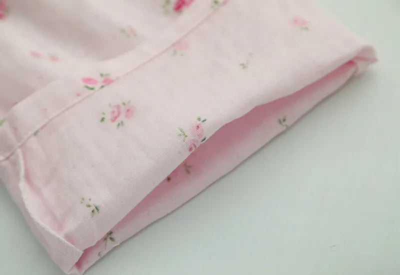 Women's Pure Cotton Pajama Pants Home Pants Double-layer Gauze Elastic Band Loose Casual Pants Cute Strawberry Home Pants 2024