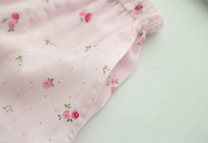 Women's Pure Cotton Pajama Pants Home Pants Double-layer Gauze Elastic Band Loose Casual Pants Cute Strawberry Home Pants 2024