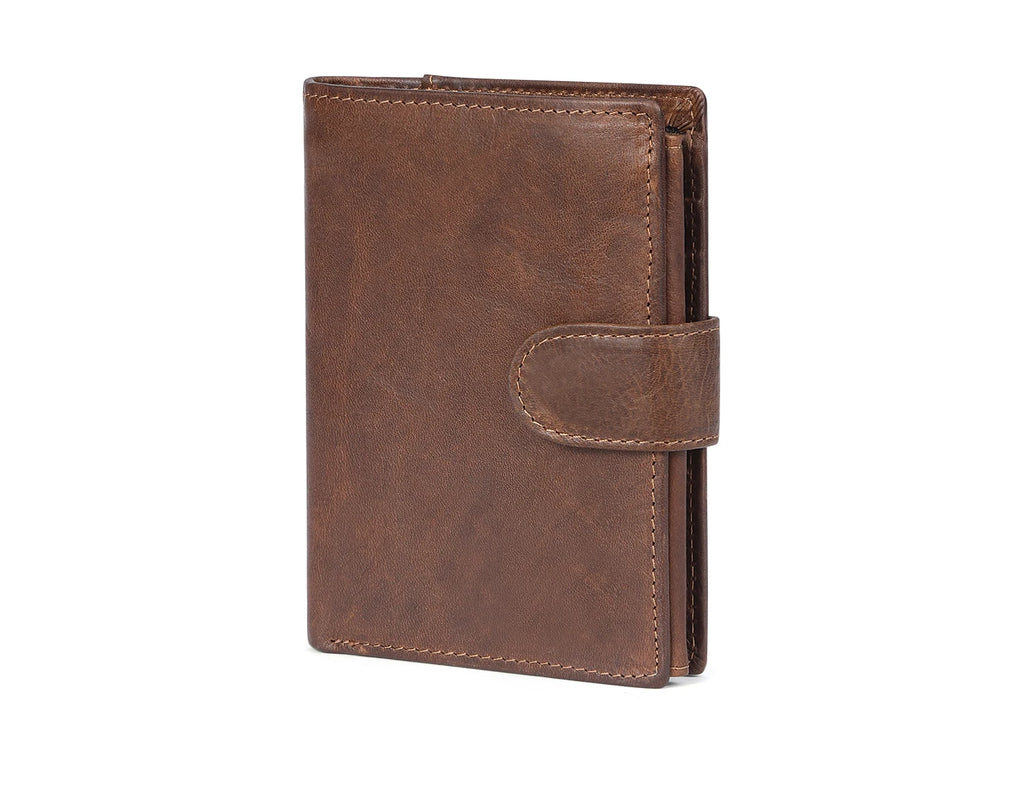 JOGUJOS Crazy Horse Leather Men's Wallet Genuine Leather Men Business Wallet  RFID Men Card Id Holder Coin Purse Travel Wallet