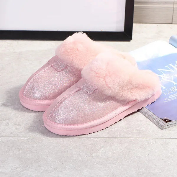 Natural Sheepskin Fur Slippers for Women Winter Warm Indoor Soft Wool Home Slippers Female Comfortable Footwear Top Quality 2025