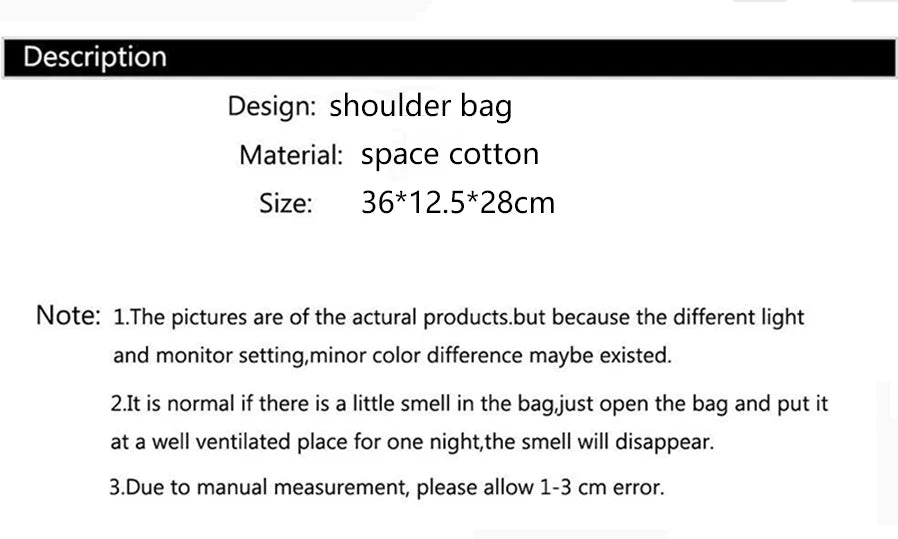 Designer Puffy Shoulder Bag Women Quilted Space Down Feather Padded Cotton Handbag Winter Large Capacity Warm Shopping Purse