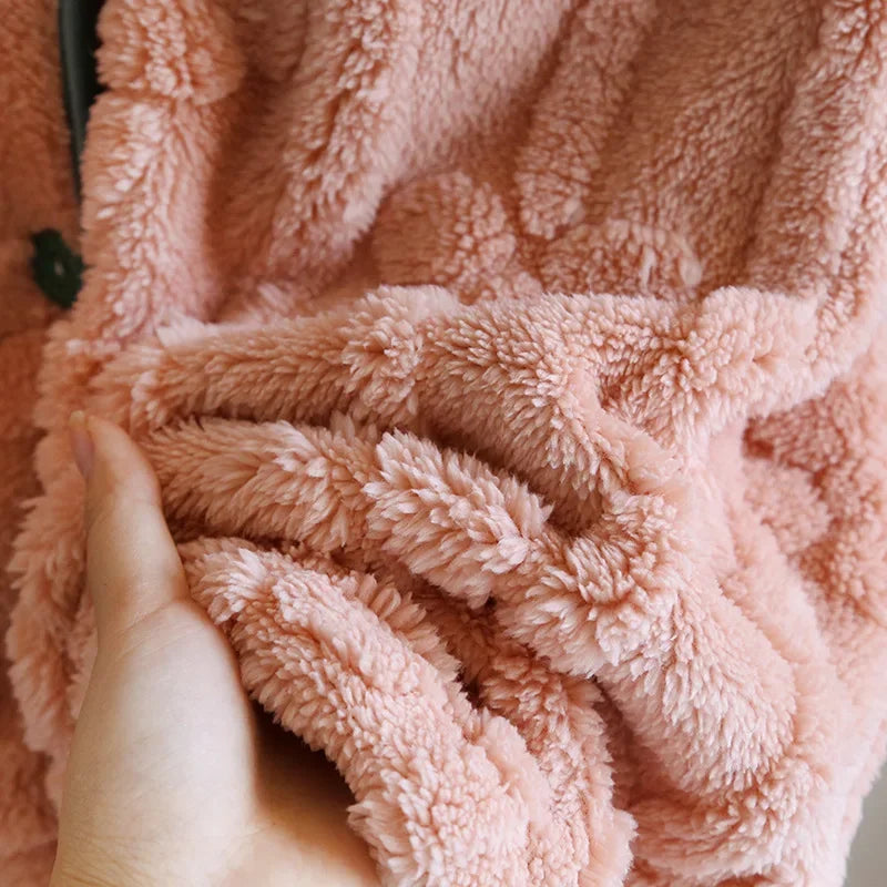 Autumn and Winter 2026 New Women's Nightgown Flannel Sweet and cute Bathrobe Women's Nightdress Stand collar Button Home Dress
