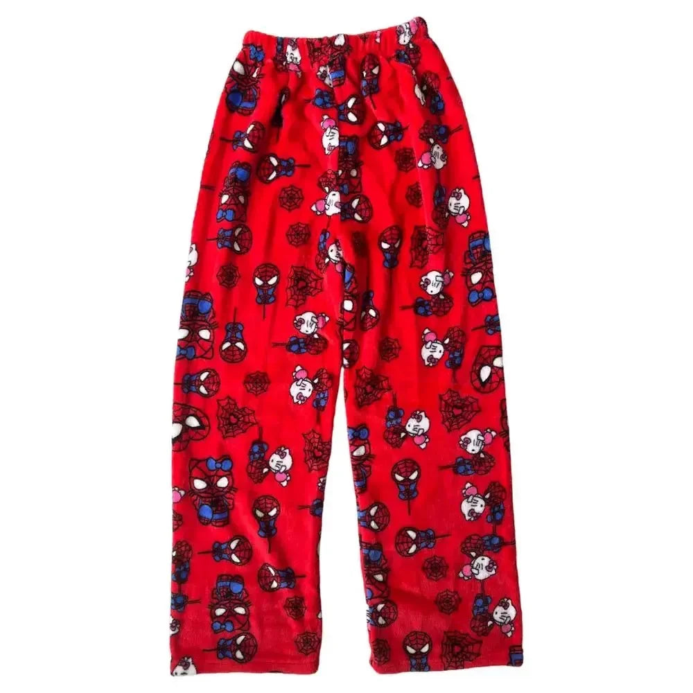 2025 New Y2K Sleeping Pants Anime Pajama Pants Flannel Soft Casual Pants Cartoon Home Trousers Couple Gift