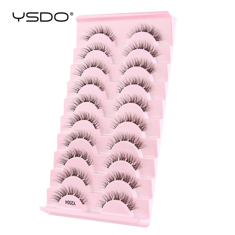 Lashes 3/10 Pairs Half Lashes Cat Eye Natural Long Lashes 3D Mink Eyelashes Full Strip Lashes Makeup Extension Tools