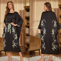 Oversize Long Nightgown Home Dress Sleepwear Female Nightdress Lounge Wear Casual Bat Sleeve Bikini Robe Dress Ice Silk Homewear