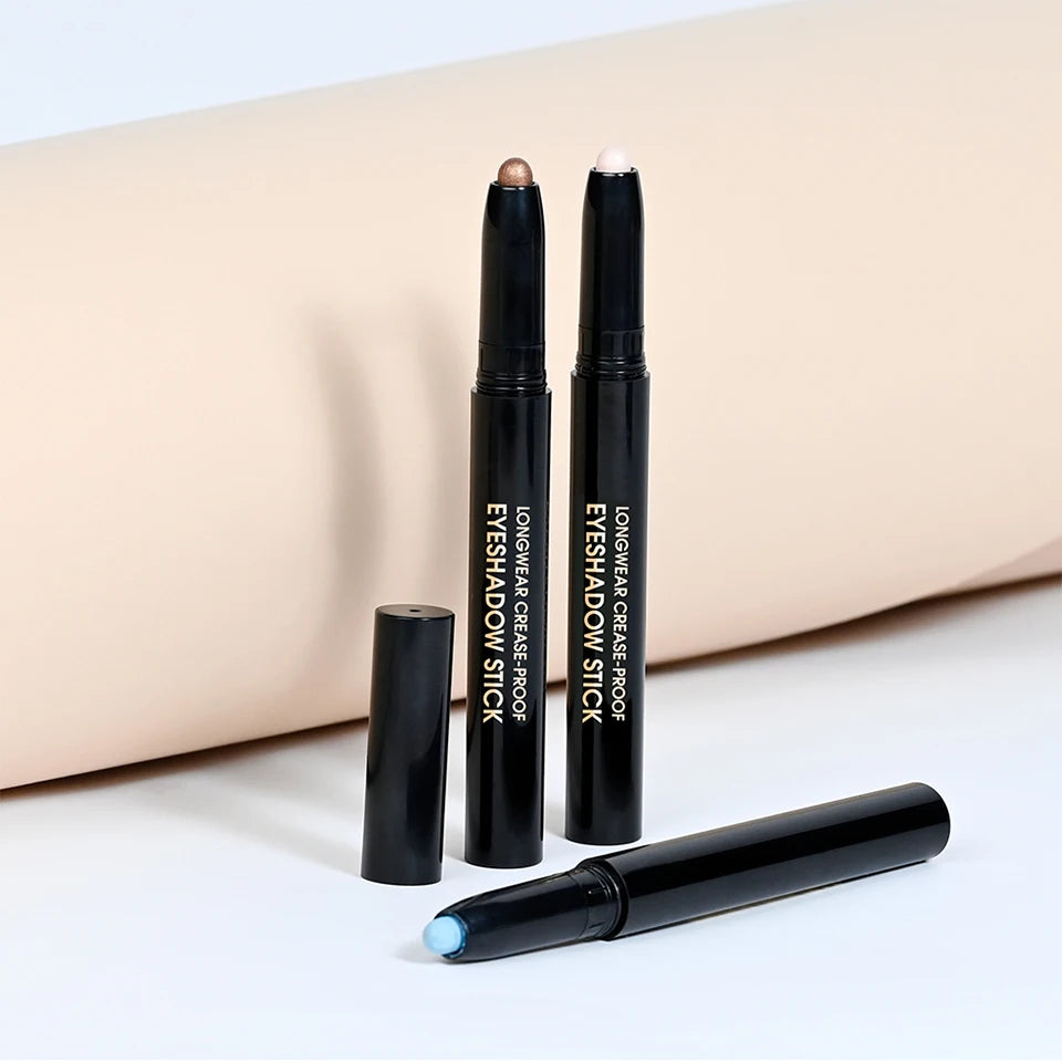 12 Colors Eyeshadow Pencil Stick Shimmer And Matte Waterproof Metallic Glitter Eye Shadow Highlighter Pencil Eyeshadow Cosmetics