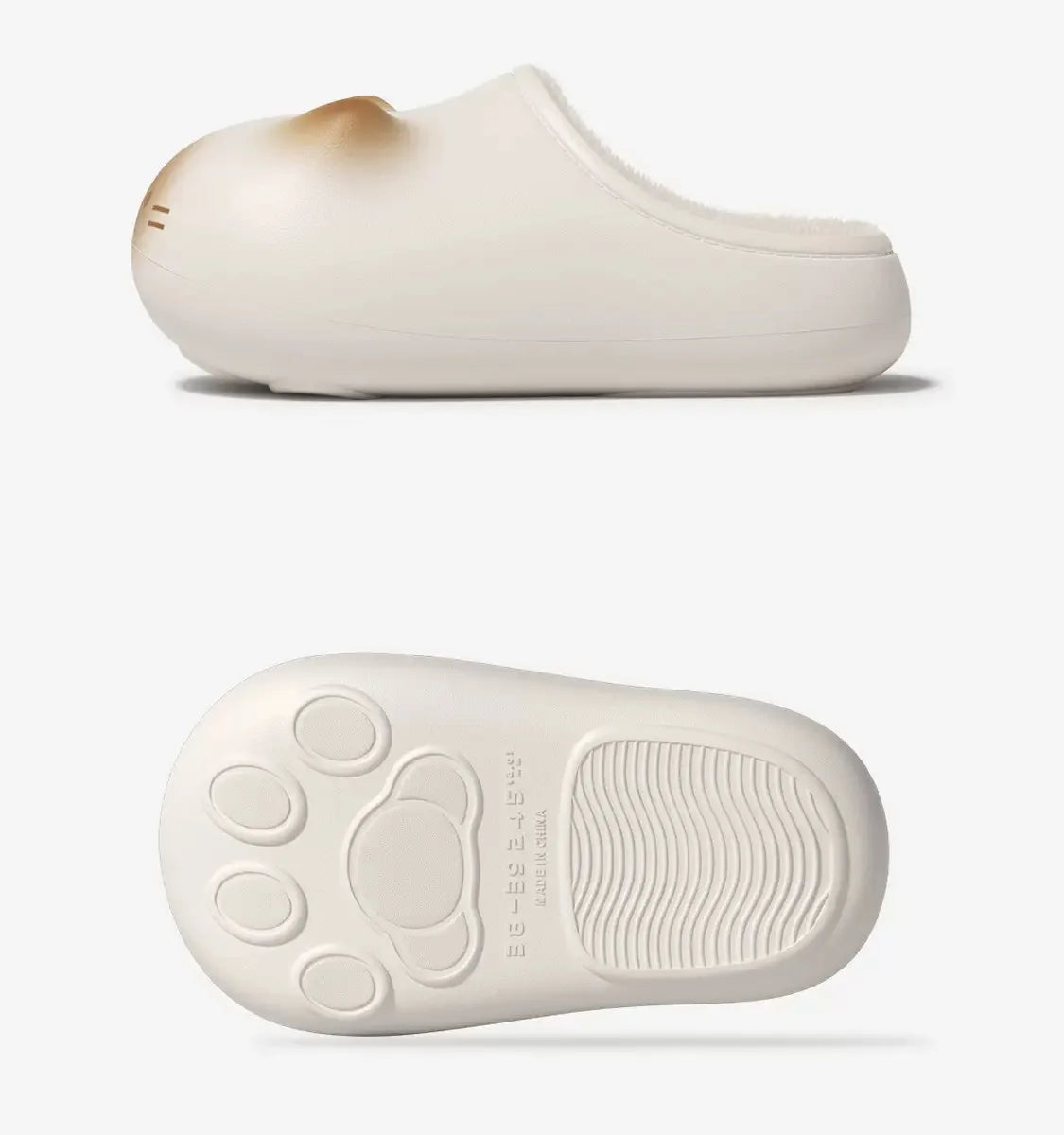 Newest 2025 waterpoof eva cat slippers with paw bottom outdoor garden fur clogs women's home slippers