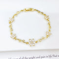 Hot Sale Rhinestone Bowknot Floral Bracelet Gold Plated Crystal Flower Vine Bracelet Fashion Wedding Party Jewelry Gift for Her