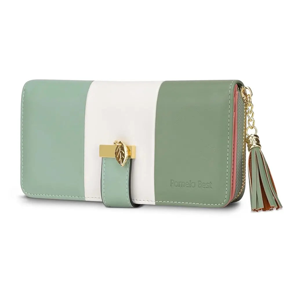 Latest model Fashion Zipper Wallets Womens large capacity Purses Handbags Coin Purse 9 Cards Holder PU Leather Billfold Wallet