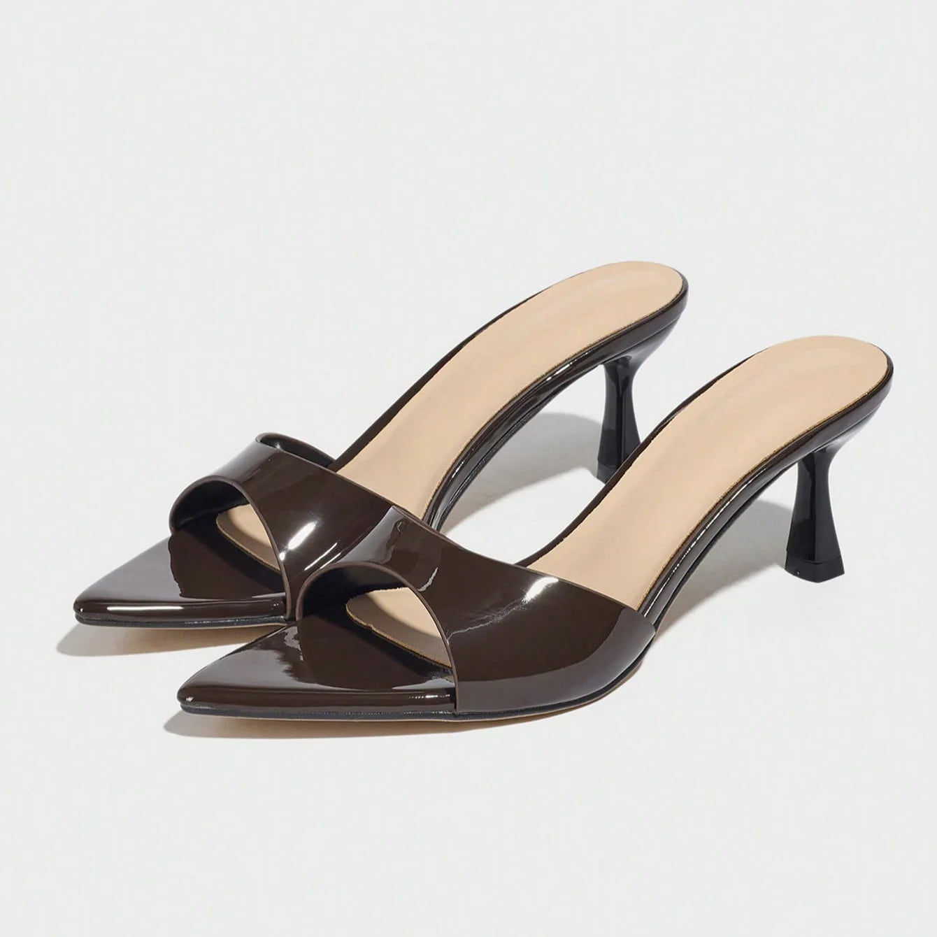 Size 34-42 Women Heeled Mules Sandals Soft Leather High Heels Summer Shoes For Women Slippers Vintage Open Toe Slides