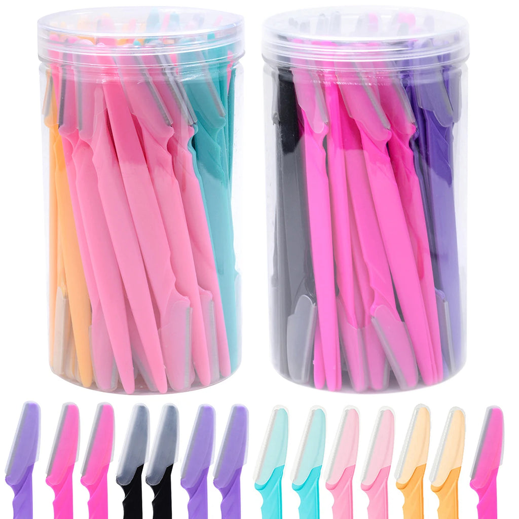 10/30/40Pcs Eyebrow Razor Facial Razor for Women Multipurpose Exfoliating Dermaplaning Tools with Precision Cover Safety Beauty