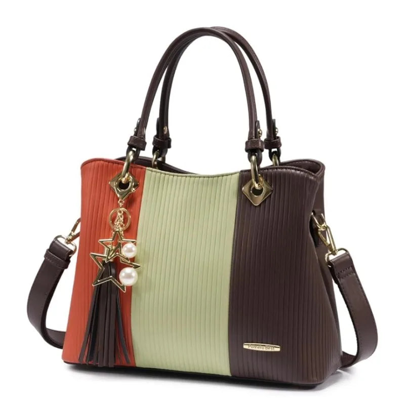 Ladies Large Tote Handle Bag Women PU Leather Tote Handbags with Multiple Pockets Waterproof Female Tote Shoulder Bags