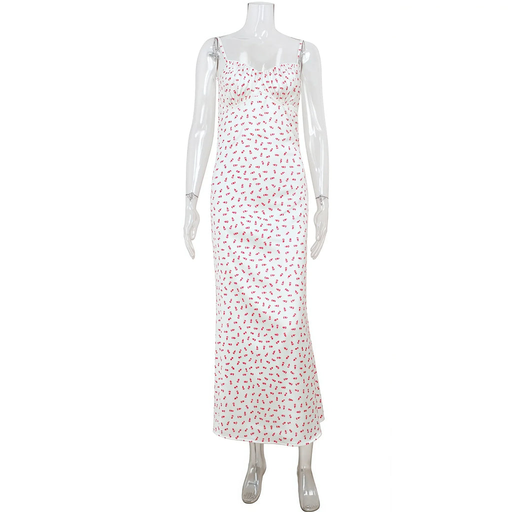 Sexy Suspender Long Nightgown Female Chemise Sleepwear Home Dress Elegant French Style Nightdress Lingerie Ice Silk Lounge Wear
