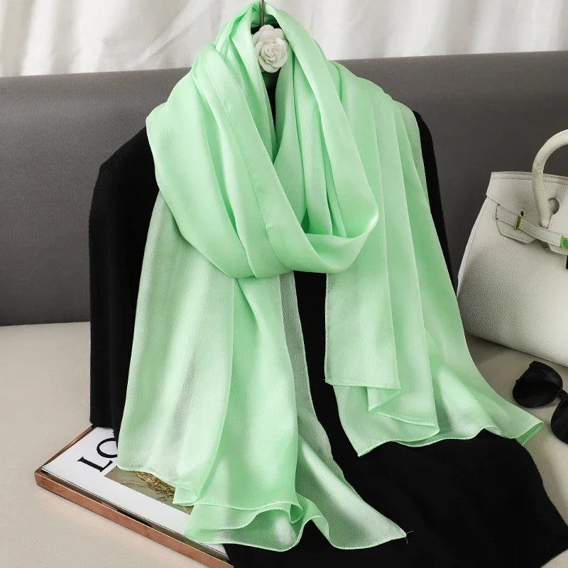 90*180cm Luxury Silk Scarf - Soft Smooth Women's Shawl, Hijab, Beach Wrap, Muffler