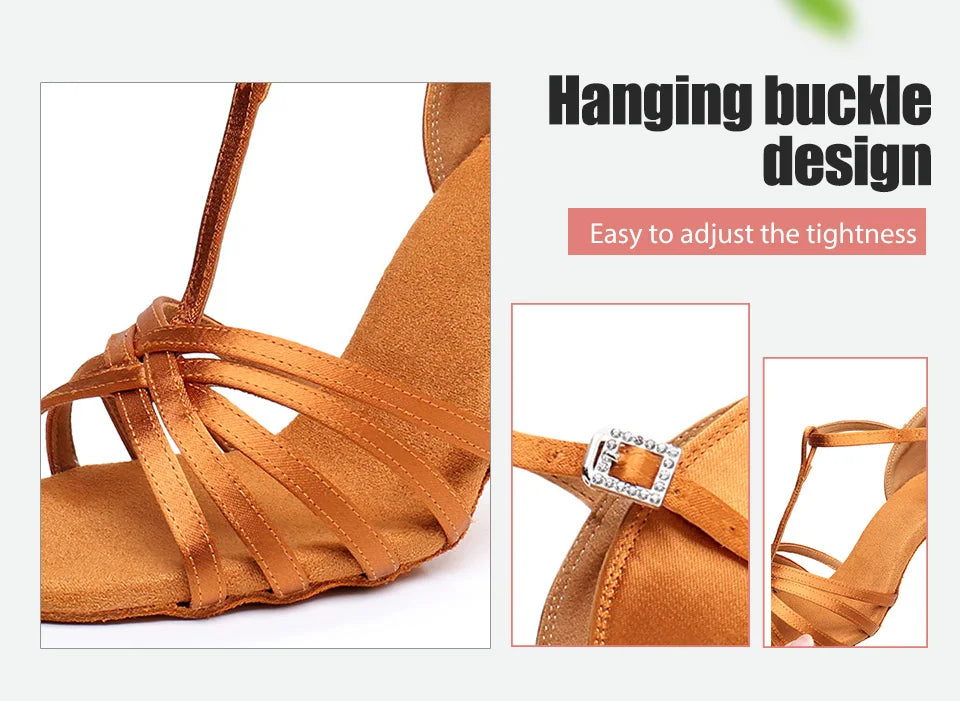 Latin Dance Shoes For Women Dancing Shoes Ladies Ballroom Tango Modern Shoes Standard Salsa Practice Training Heels 5/7.5/8.5cm
