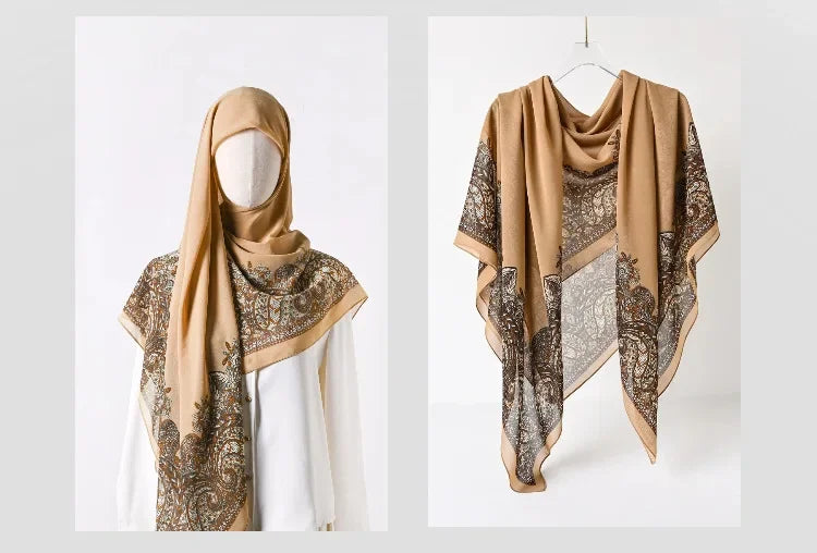 Fashion Muslim Chiffon Hijabs for Women Quadrate Shawl Long Wrap Handscarf Versatile Sunscreen Scarf