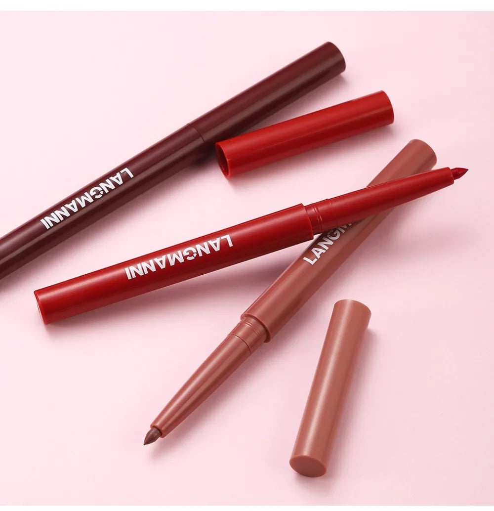New Rotary Lip Liner 12 Colors Lipstick Pencil Waterproof Long-lasting Matte Lipsticks Non-stick Cup Nude Lips Contour Makeup