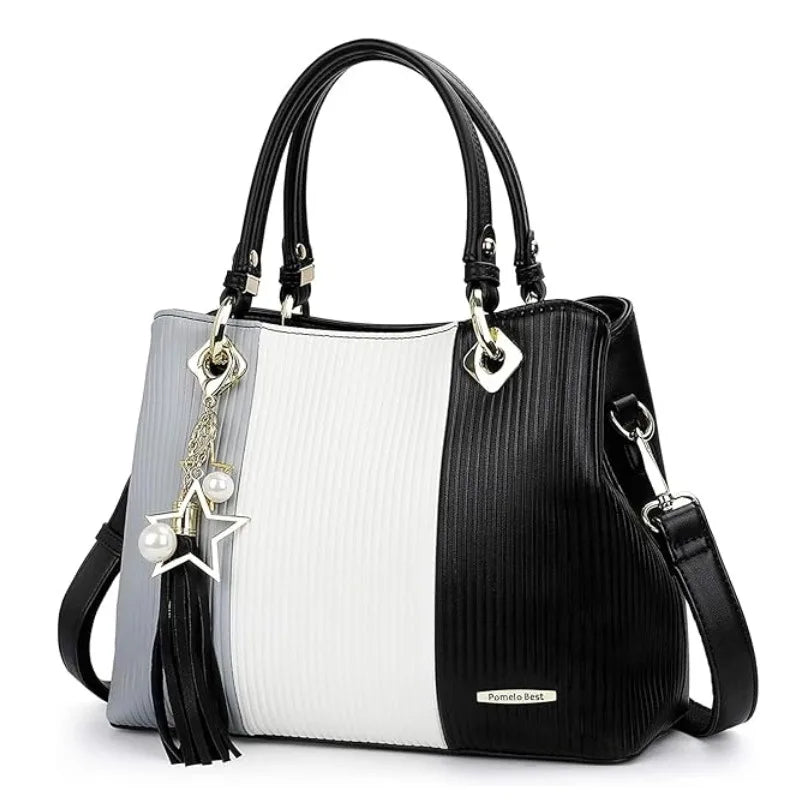 Ladies Large Tote Handle Bag Women PU Leather Tote Handbags with Multiple Pockets Waterproof Female Tote Shoulder Bags
