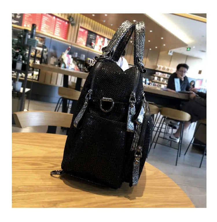 2025 Korean version new backpack women handbag sequin fashion travel backpack multifunctional large capacity dual-use bag trendy