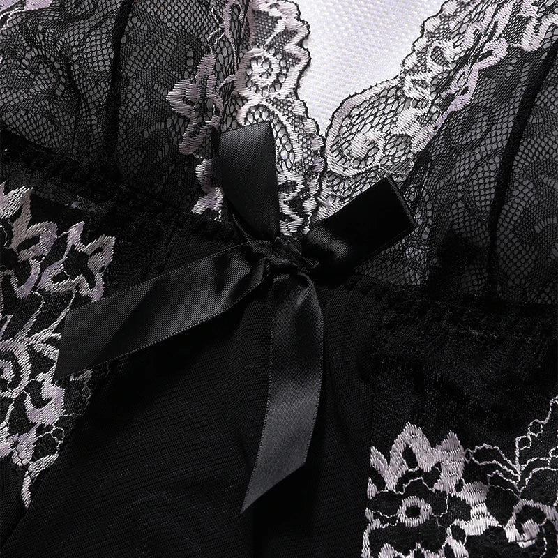 Women Sleepwear Sling Transparent Underwear Nightgown Pajamas Lace Nightdress