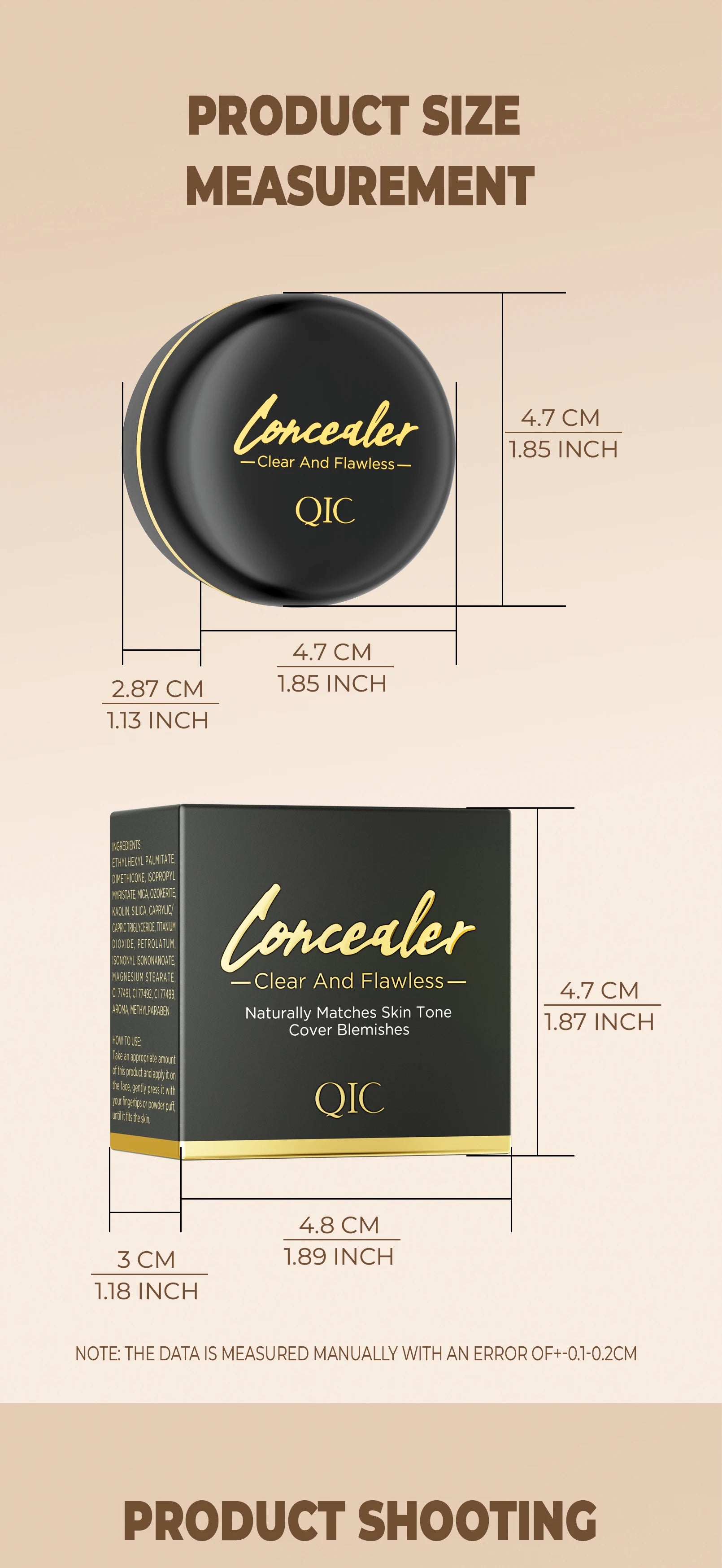 Hydrating Eye Brightening Concealer&Contour Cream-Full Coverage,Long Lasting,Correcting Eye Concealer for a Perfect Look Makeup