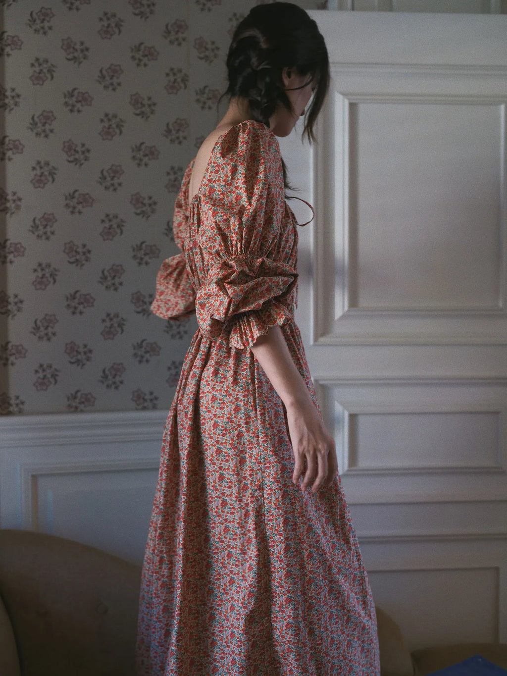 100% Pure Cotton Nightgown Women 2026 New Arrival Spring Summer Vintage Retro Floral Printing Lengthened Nightdress Loungewear
