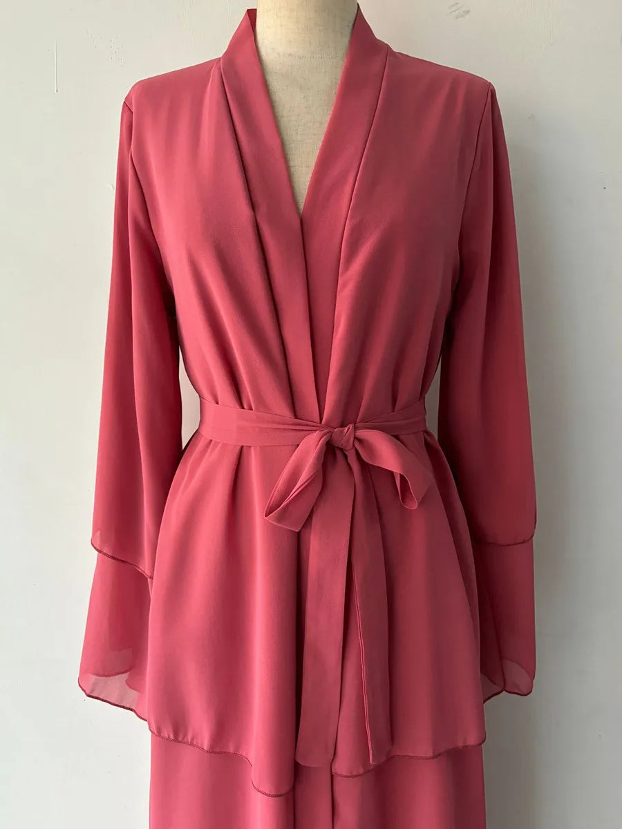 Vestidos Muslim women Chiffon Abaya Long Hijab Dress Kimono Cardigan Ramadan Modest Robe Kaftan Africains Femme Evening Dresses