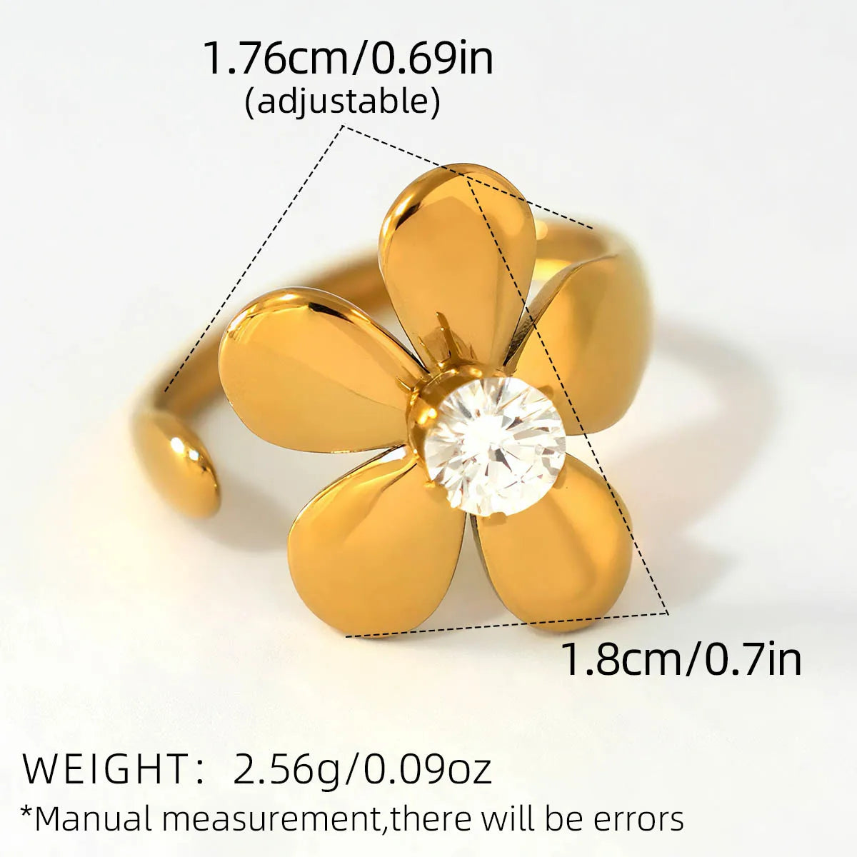 Statement Stainless Steel Delicate Shiny Cubic Zirconia Ring For Women High Quality 18K Gold PVD Plated Finger Jewelry Gift
