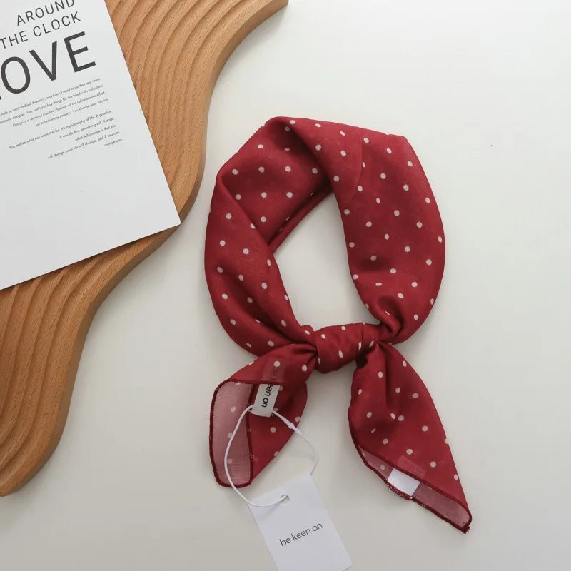 Soft Cotton and Linen Hair Band Silk Scarf Small Square Towel Women's Thin Scarf Arm Bag Decorative Neck Scarf Headscarf