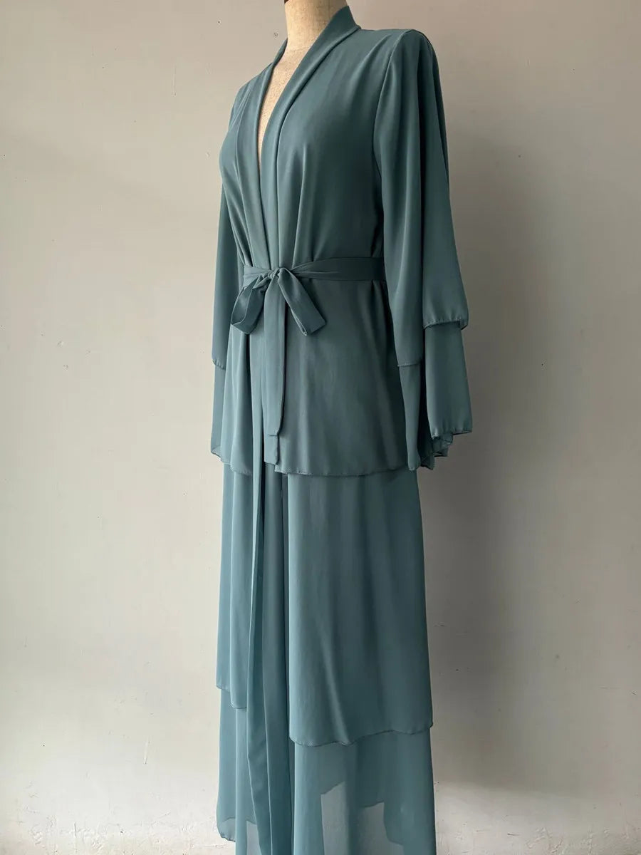Vestidos Muslim women Chiffon Abaya Long Hijab Dress Kimono Cardigan Ramadan Modest Robe Kaftan Africains Femme Evening Dresses