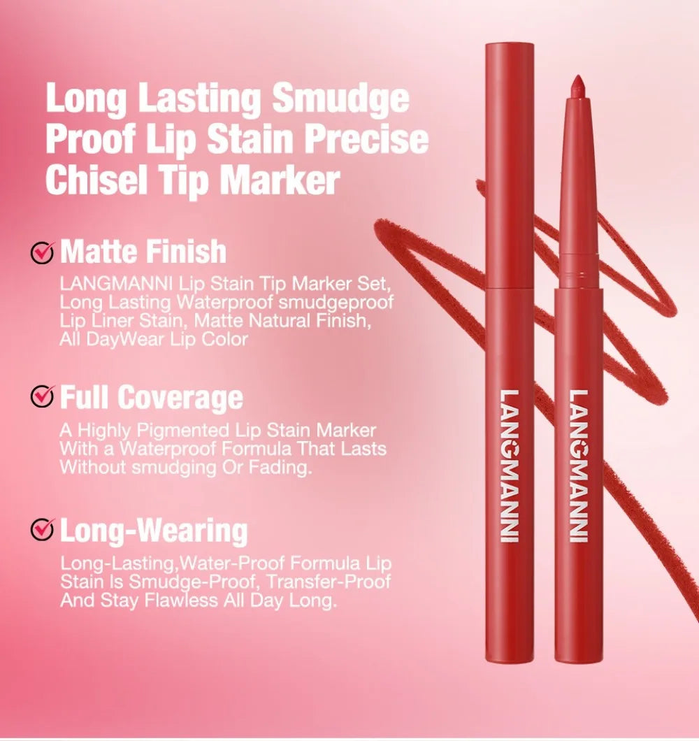 New Rotary Lip Liner 12 Colors Lipstick Pencil Waterproof Long-lasting Matte Lipsticks Non-stick Cup Nude Lips Contour Makeup