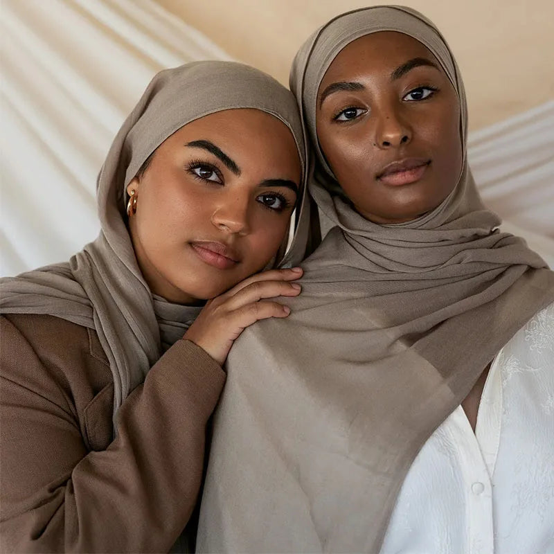 Ramadan Solid Color Modal Cotton Rayon Hijabs Scarf Women Muslim Headscarf Wraps Shawls Femme Musulman Headband Islamic Turban