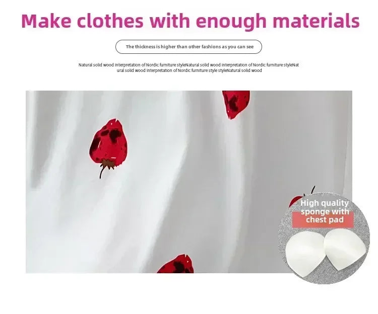 New with Bra Pad, Free Eye Mask, Sling, Loose and Cute Cartoon Animal Pajamas, Nightgown Role-playing Sleepwear Women