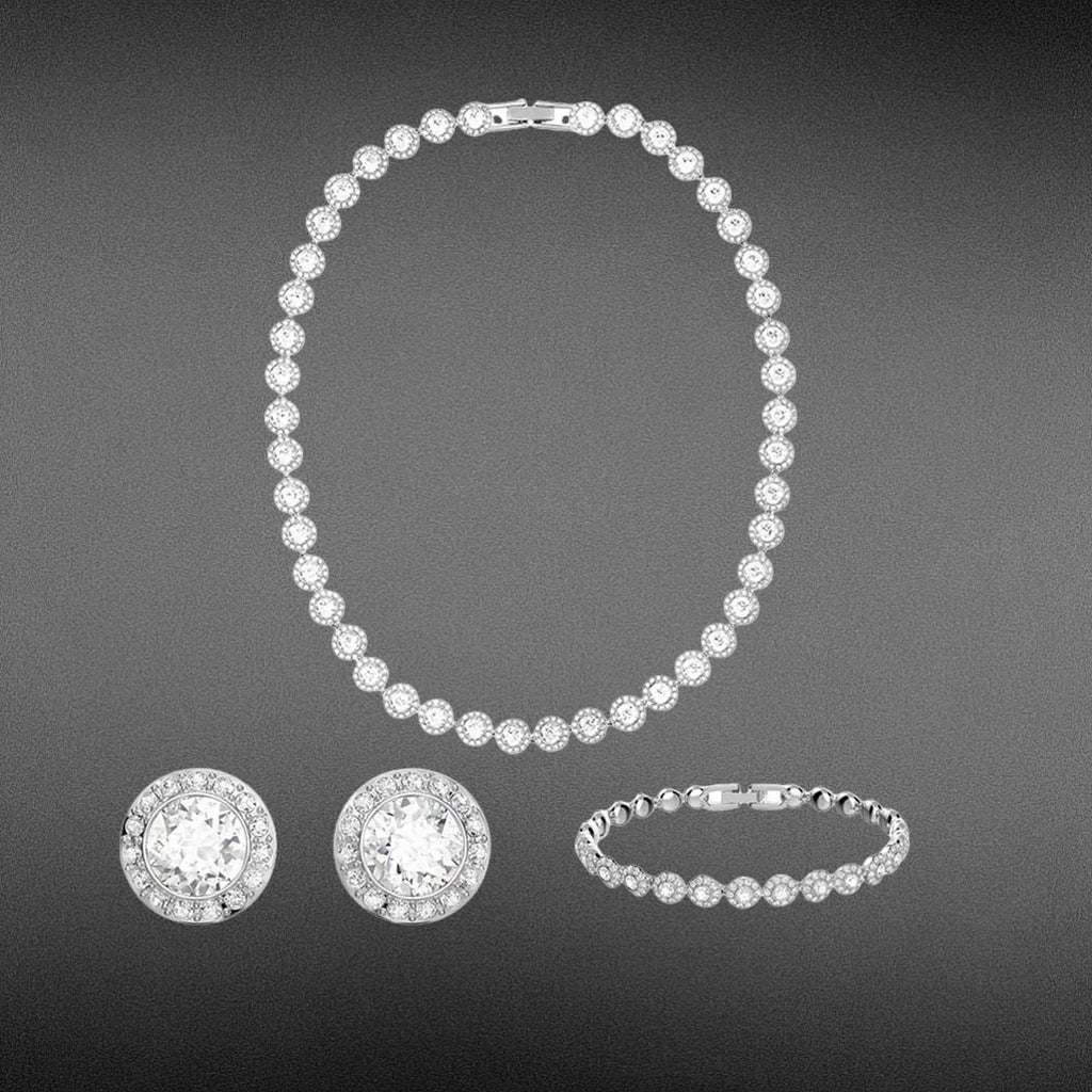 2025 New Light Luxury Round Necklace Pendant Earnail Bracelet, High Jewelry Set, Daily Wear, Party Essential - Anniversary Gift