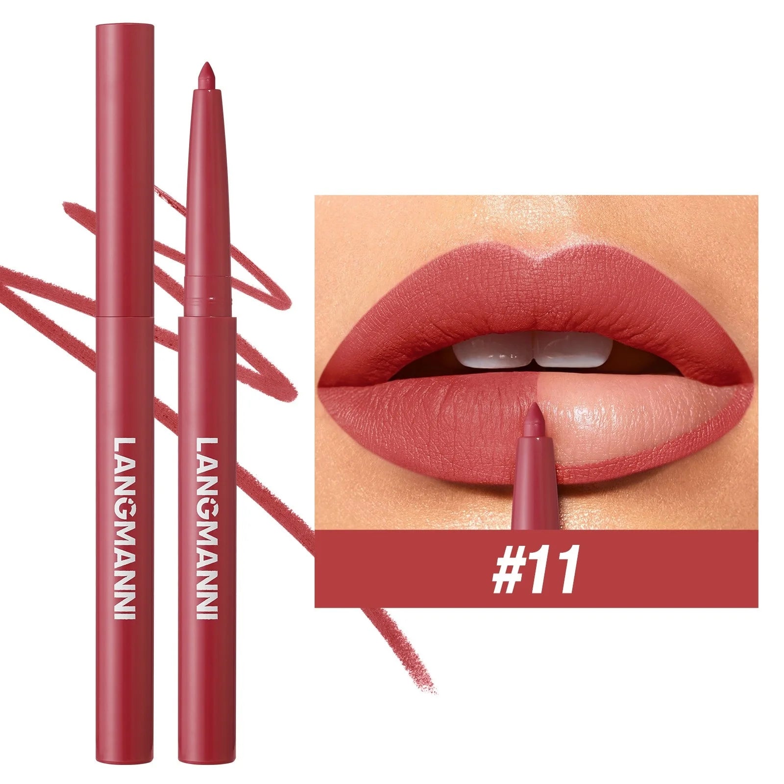 New Rotary Lip Liner 12 Colors Lipstick Pencil Waterproof Long-lasting Matte Lipsticks Non-stick Cup Nude Lips Contour Makeup